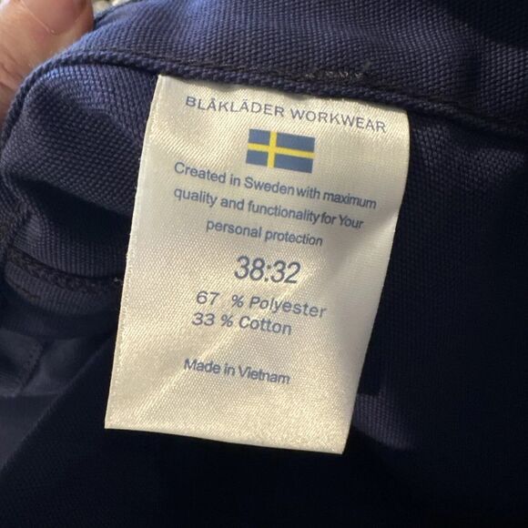 Blaklader Workwear Pants 38x31 Blue Utility Cargo Reinforced Durable Tradesman - Picture 15 of 16